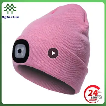 1 ~ 10ШТ Удобная теплая шапочка-бини со светодиодной подсветкой, USB-аккумуляторная мужская и женская вязаная рыболовная шапка, портативная теплая
