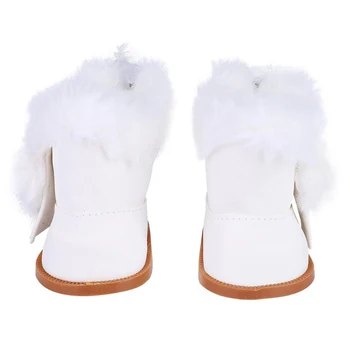 1 пара плюшевых кукольных зимних ботинок, толстые зимние ботинки, подходящие для 18-дюймовой девочки, Обувь для кукол, аксессуары