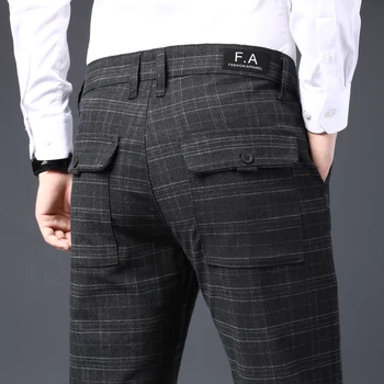 2023 Модные Высококачественные мужские брюки Весна Осень Мужские брюки Брюки Мужские Классические Деловые Повседневные брюки полной длины