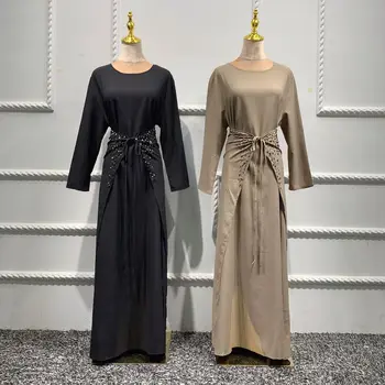 2023 Мусульманские комплекты Турция Дубай Однотонный комплект из трех предметов Abaya Femme Исламская Скромная одежда Jilbab Femme Musulman 3 Предмета