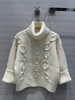 2023 Осень/Зима, Новый Кашемировый свитер с высоким воротником, 100% Кашемир 0807