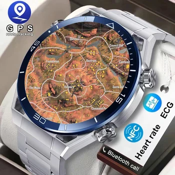 2023 Умные часы с NFC AMOLED, мужской телефон с индивидуальным набором номера, Спортивный GPS-компас для отслеживания движения, Водонепроницаемые умные часы Huawei Ultimate