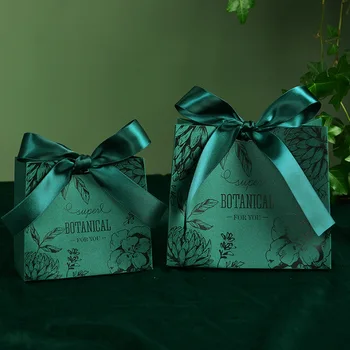 20шт Креативная упаковка в стиле Мори Подарочный пакет Свадебная Зеленая Подарочная коробка Ins Свадебная Маленькая подарочная коробка Картонный подарочный пакет
