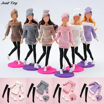 30-сантиметровая кукольная одежда, костюм, аксессуары для переодевания, свитер, шляпа, чулки, костюм, домашняя игрушка для девочек