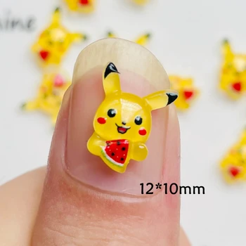 30 Штук Kawaii Fruit Pikachu Animal Альбом для вырезок из смолы DIY Модные украшения для наращивания ногтей Аксессуары для заколок