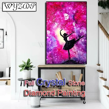 5D Картина с кристаллами и стразами, Танцовщица, Полная квадратная вышивка из хрустальной мозаики, Наборы для вышивки крестом Diamond Art AB Home Decor 230750