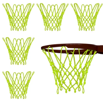 6 шт. Ночник Баскетбольное кольцо Сетка на солнечной батарее Светящаяся Спортивная баскетбольная сетка на открытом воздухе для детей диаметром 12 дюймов