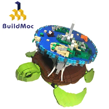 Buildmoc Bricks Suits Ideas Мир Космического Мира Черепаха Великий А'Туин Четыре Слона Животные Строительные Блоки Набор Детских Игрушек Подарки