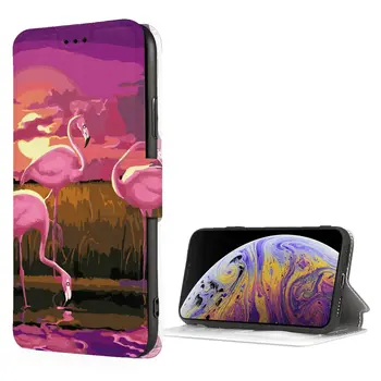 Flamingos iPhone SE, чехол-бумажник iPhone 7/8 с держателем для карт, прочный противоударный чехол из искусственной кожи премиум-класса 4,7 дюйма