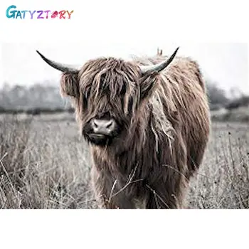 GATYZTORY 40 × 50 см Краски по номерам, коровы, животные, Рисование вручную, рисование по номерам на холсте, Подарочные наборы для дома
