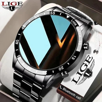 LIGE Новые модные умные часы с Bluetooth-вызовом, спортивные мужские часы, мониторинг сердечного ритма, управление музыкой, водонепроницаемые мужские смарт-часы