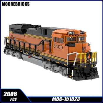 MOC Classic Railway Поезд Северный Санта-Фе 8400 SD70ACE Строительные Блоки Сборка Модели Кирпичей Дисплей Креативные Детские Игрушки