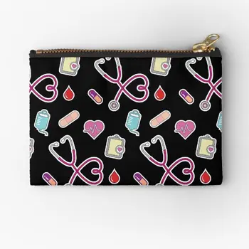 Nursing Life Темные чехлы с принтом на молнии, сумка для хранения нижнего белья Pure Key, Женский карман, кошелек для мелких монет, упаковка трусиков