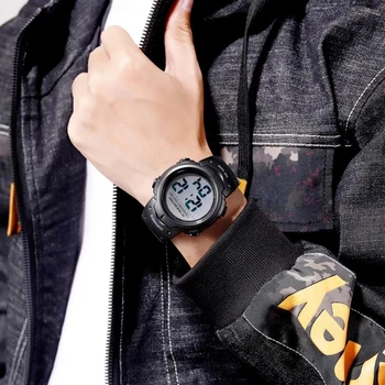 SKMEI Outdoor Sport Watch 100-метровые водонепроницаемые цифровые часы, мужские модные секундомеры со светодиодной подсветкой, наручные часы, мужские часы Reloj Hombre