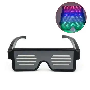 V1A USB зарядка Светодиодное освещение Очки светящиеся 4 цвета 10 узоров Светящиеся очки для бара на Хэллоуин KTV Party Bar Использование