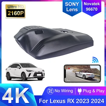 Автомобильный Видеорегистратор 4K Plug and Play Dash Cam Wifi Передняя и Задняя Камера 2 Объектива для Lexus RX ALA10 ALH10 RX350 RX350h RX450h RX500h 2023