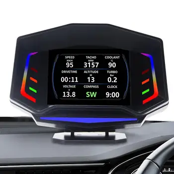 Автомобильный Головной дисплей Головной Дисплей Для Лобового стекла Автомобиля Цифровой Автомобильный HUD Головной Дисплей Двухрежимный OBD2 / GPS Проектор Лобового стекла