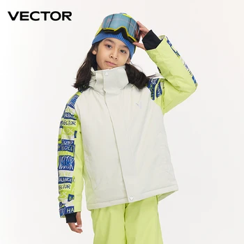 Векторная лыжная одежда, детский свитер с капюшоном, Светоотражающая лыжная одежда для мальчиков и девочек, Утолщенное теплое Водонепроницаемое лыжное снаряжение, лыжный костюм