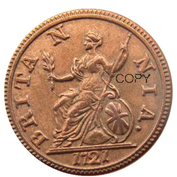 Великобритания, 1721 год, просмотр британских монет Георга I, очень редкая копия монеты