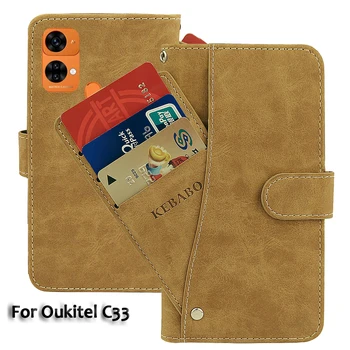 Винтажный кожаный бумажник Oukitel C33 Case 6,8 
