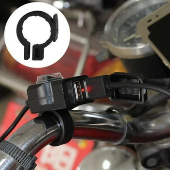 Двойная розетка для зарядного устройства для мотоцикла с USB-разъемом 12 В-24 В, Защита от перегрузки, адаптер для зарядного устройства для мотоцикла, аксессуары для мотоциклов