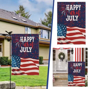 День Независимости Америки, Садовый флаг, Фермерский дом, наружные украшения, 4 июля, Вывешивание флагов во дворе, Садовые баннеры