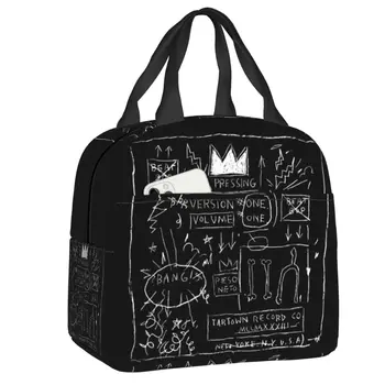 Женская Термоизолированная сумка для ланча с граффити Basquiats, Многоразовый контейнер для ланча для кемпинга, коробка для хранения еды в путешествиях