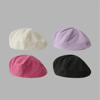 Женские береты, зимние ретро-шляпы, винтажная французская клетчатая военная кепка, шляпа художника, осенние восьмиугольные кепки-береты для уличных девушек