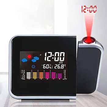 ЖК-цифровой проекционный будильник, электронный будильник с проекцией времени, проектор, Прикроватные часы с отключением звука