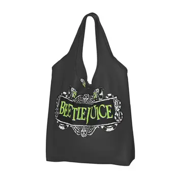 Изготовленная на заказ женская сумка для покупок из фильма ужасов Тима Бертона, портативные сумки для покупок Beetlejuice большой емкости
