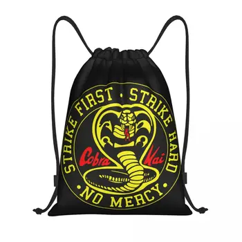 Изготовленный на заказ рюкзак Cobra Kai No Mercy с завязками, сумки для женщин и мужчин, легкие Классические сумки для ТВ, фильмов, спортзала, сумки для йоги