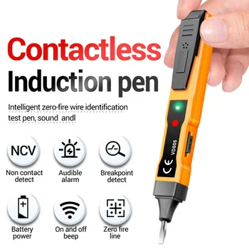 Измеритель напряжения переменного/постоянного тока, электрическая компактная ручка, ручка для проверки напряжения батареи, детектор непрерывности, бесконтактная индуктивная ручка