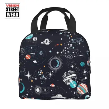Изолированная сумка для ланча Galaxy Space Constellation Для разноцветных детей-школьников с термоохлаждением в открытом космосе