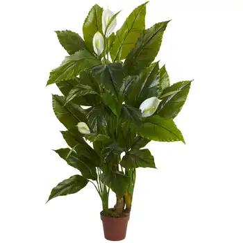 Искусственное растение спатифиллум (настоящий), зеленый