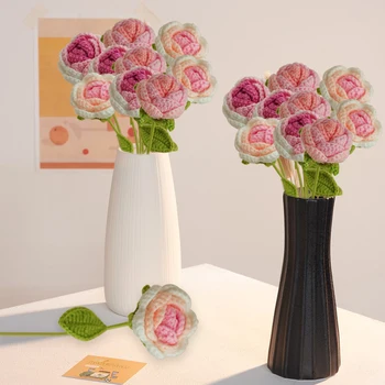 Искусственный маленький букет роз, имитация персидского пиона, цветочный стол, домашнее свадебное украшение, Букет роз, декоративный цветок