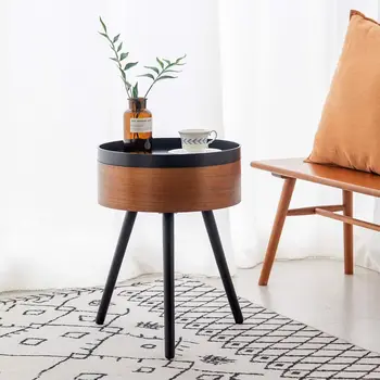 Итальянский минималистичный круглый комбинированный журнальный столик для маленькой квартиры, приставной столик для гостиной, легкий Роскошный журнальный столик на балконе