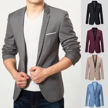 Классический деловой блейзер, верхняя одежда классического типа с мягкой текстурой, повседневный деловой мужской костюм, пальто, мужской блейзер, универсальная одежда