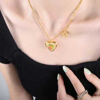Корейская версия ожерелья-подвески Star Love с нишей из стеклянного камня, цепочка для ключиц, ювелирные изделия из-за границы