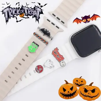 Металлическое кольцо для украшения ремешка для Apple Watch, брелки для умных часов на Хэллоуин, украшение для iWatch на Хэллоуин
