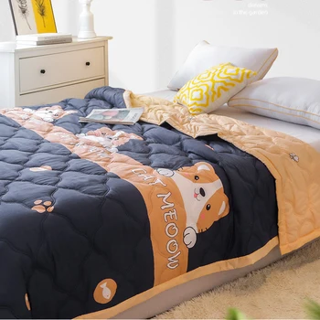 Милое мультяшное Летнее Тонкое одеяло для взрослых, детская Односпальная Двуспальная кровать, Тонкое Стеганое одеяло для путешествий, Классное Стеганое одеяло, покрывало для дома