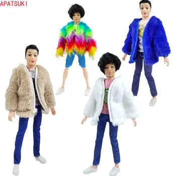 Модная шуба, одежда для куклы Кен Бой, Высококачественная куртка, футболка, Синие шорты, Брюки, Обувь для парня Барби, Кена