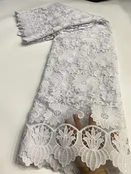 Модные белые Африканские Французские кружевные ткани 2023, Высококачественные кружевные ткани с блестящими пайетками, Сетчатые кружевные ткани для Нигерийского свадебного платья
