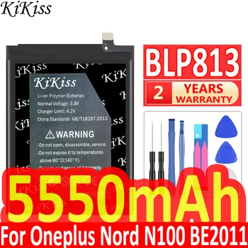 Мощный аккумулятор KiKiss BLP813 для One Plus Oneplus Nord N100 BE2011, BE2012, BE2015 1 A0001 2 3 3T 5 /5T 6 6T/7 Batery Track NO