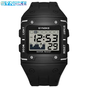 Мужские военные часы 50 м Водонепроницаемые наручные часы SYNOKE Лидирующий бренд Повседневный спортивный стиль Цифровые часы Мужские часы с большим экраном