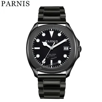 Мужские часы Parnis 39mm Miyota Automatic с сапфировым стеклом, светящийся маркер 10 АТМ