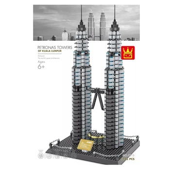 Наборы строительных блоков WANGE Architecture Башни-близнецы Petronas City Bricks Классическая модель Skyline, Совместимая с детскими игрушками
