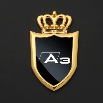 Наклейки на значок автомобиля, боковые стекла, металлические наклейки на кузов автомобиля для audi A3 с логотипом, автомобильные Аксессуары