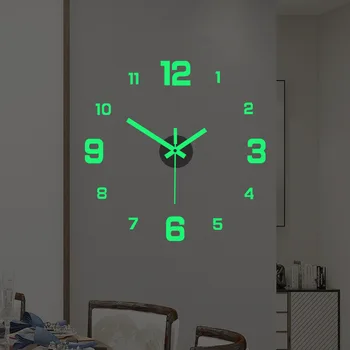 Настенные часы Простые светящиеся цифровые часы В европейском стиле, бесшумные настенные часы 