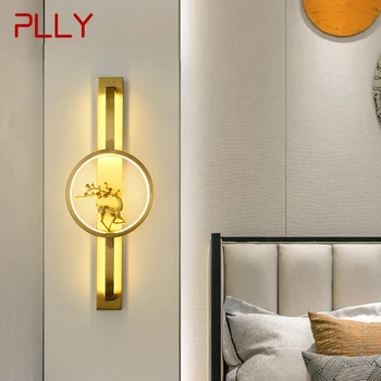 Настенный светильник PLLY из латуни LED Современное роскошное бра для украшения интерьера спальни, прикроватной тумбочки, гостиной, коридора
