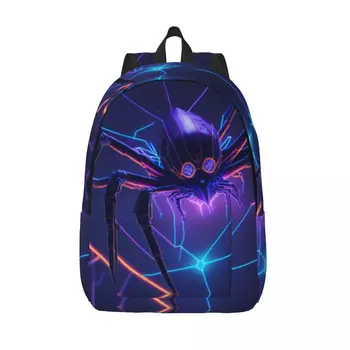 Неоновый рюкзак с паутиной, сумка для книг для учащихся средних и старших классов, мужской и женский брезентовый рюкзак, подарок